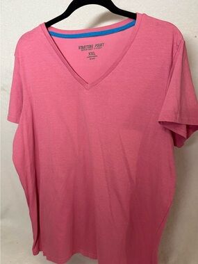 Starting Point Pink V-Neck T-Shirt - super soft- Size XXL